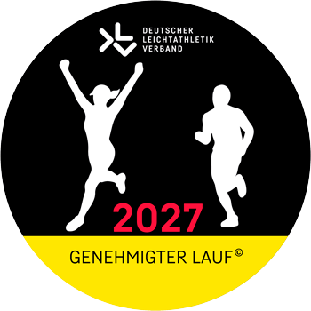 Logo »Genehmigter Lauf 2027« des Deutschen Leichtathletik Verbandes